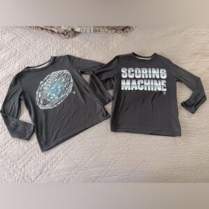 Old Navy Active Bundle 2 Long Sleeve Tops Football Scoring Machine Sz 8 Dry Fit